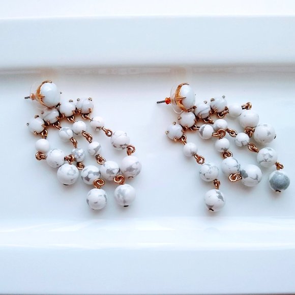 J.crew Candy Dot Chandelier earrings White - Picture 1 of 7